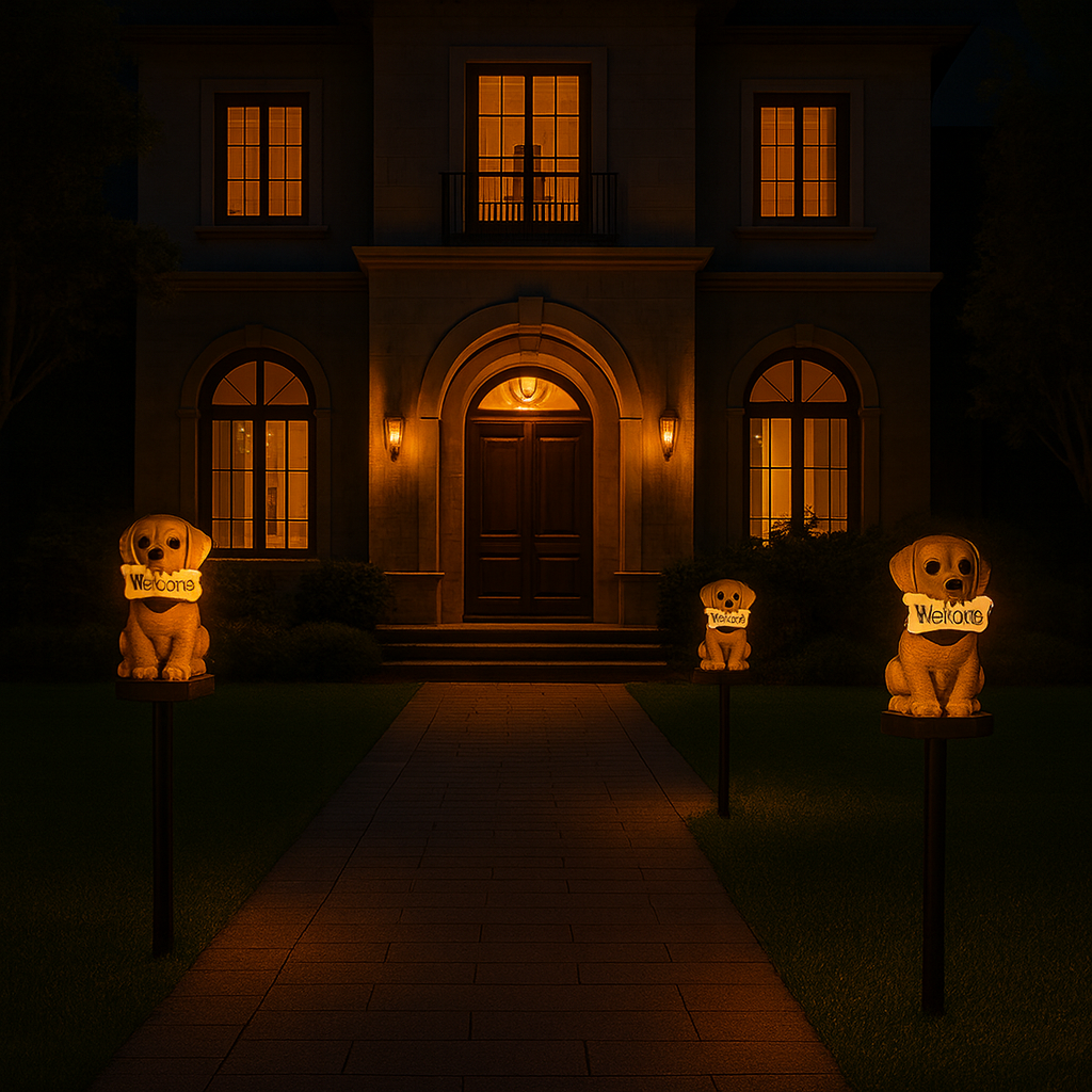 Solar Welcome Puppy Light