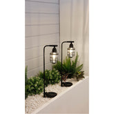 Solar Vintage Cage Light Stake