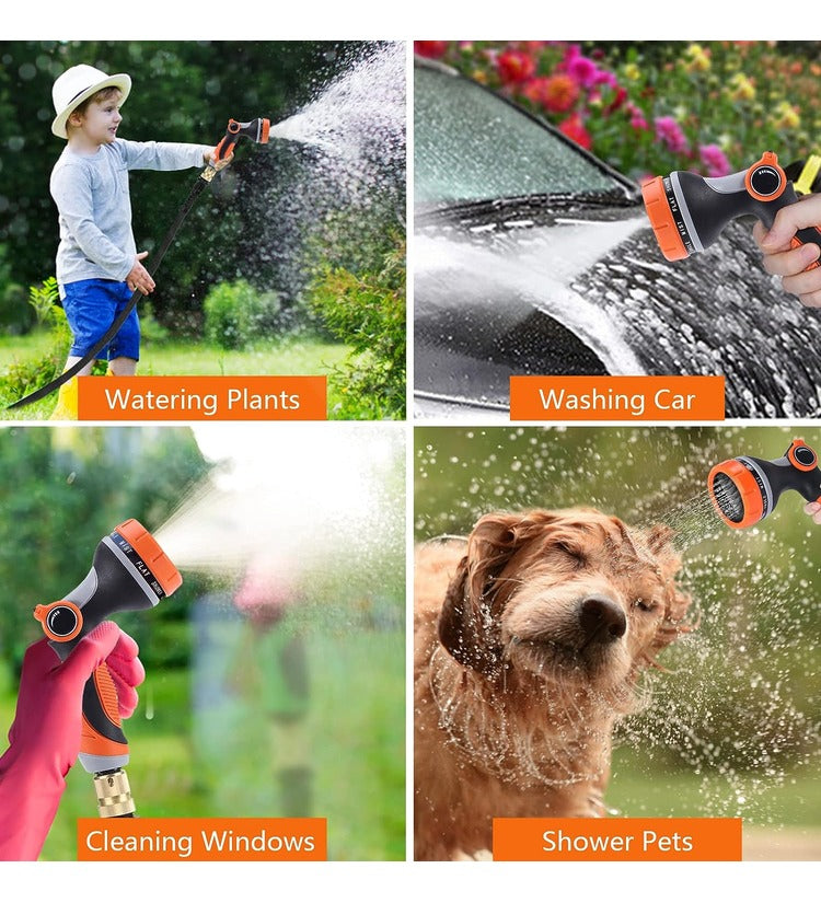 Multi-Function Garden Hose Spray Gun tool with 10 Patterns - High Pressure Watering Gun for Watering Plants, Car, Pet, Cleaning Sidewalks, Gardens, Home - SuperbKishan