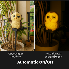 Solar Black Owl Light