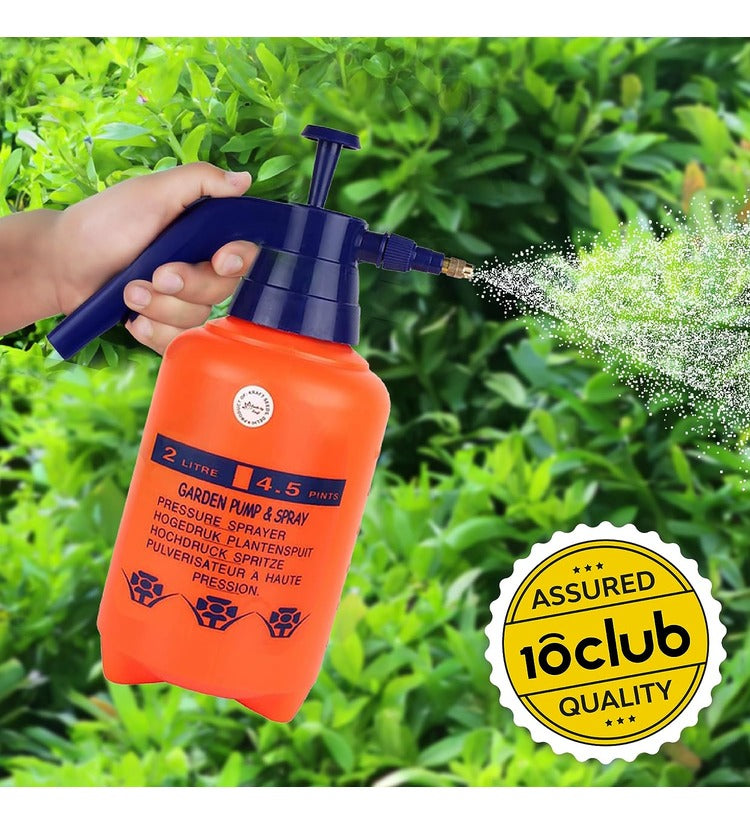 10CLUB Pressure Spray Pump (2L) | Gardening Water Pump Sprayer | Plant Water Sprayer for Home Garden | Spray Bottles for Garden Plants and Lawn | Gardening spray pumps |