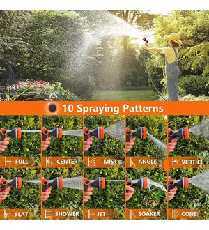 Multi-Function Garden Hose Spray Gun tool with 10 Patterns - High Pressure Watering Gun for Watering Plants, Car, Pet, Cleaning Sidewalks, Gardens, Home - SuperbKishan