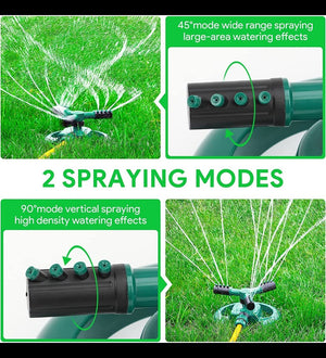 Garden Sprinkler-Automatic Lawn Water Sprinklers for Yard 360 Degree 3- Arm Rotating Sprinkler System (Multi) Garden Tool - SuperbKishan