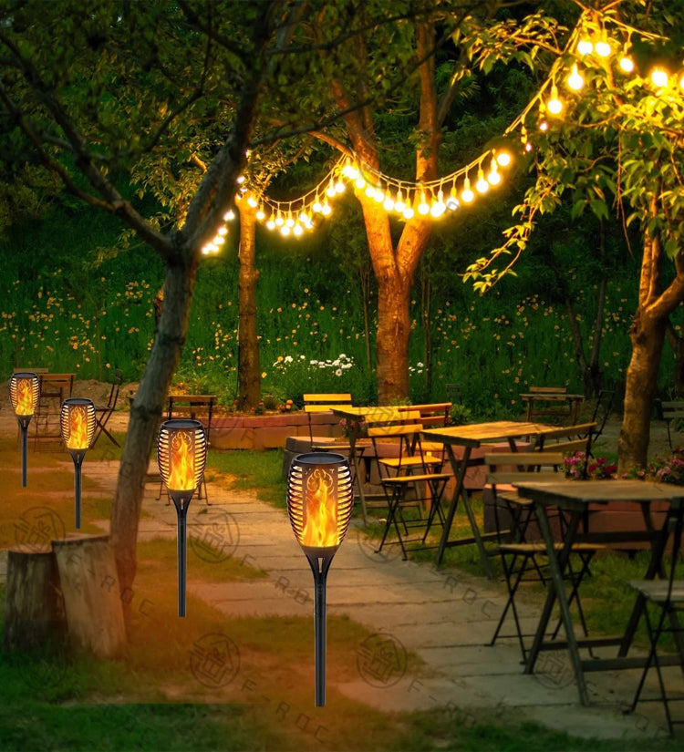 Lighted backyard on sale