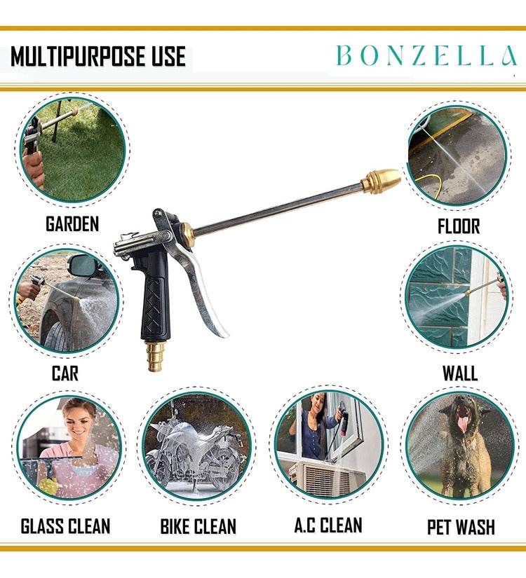 Nozzle Water Spray Gun Tool, Car Wash Nozzle, High Pressure Nozzle Spray Water Gun, Water Jet Hose Nozzles Pipe For Gardening, Bike,Car Wash,Window Cleaning - SuperbKishan