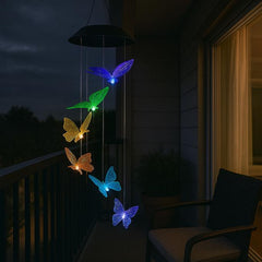 Butterfly LED Solar Lights | Color-Changing wind chimes