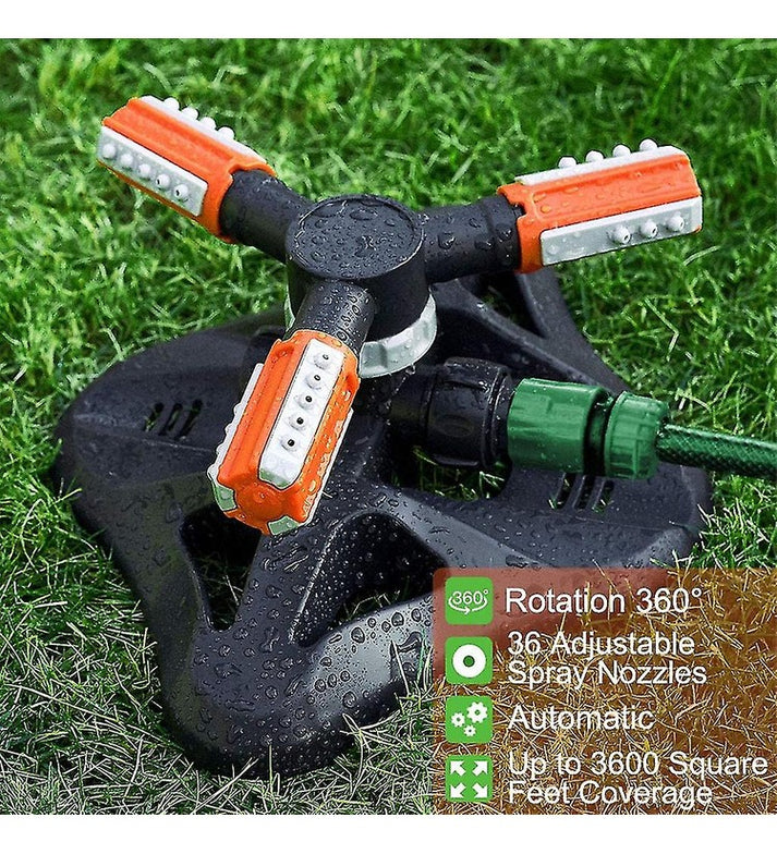 Lawn garden sprinkler automatic 360 degree rotating irrigation grass w ...