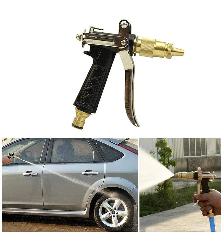 Brass Hose Nozzle Adjustable Water Spray Gun Tool for every Vehicle Cleaning and also for Gardening - SuperbKishan