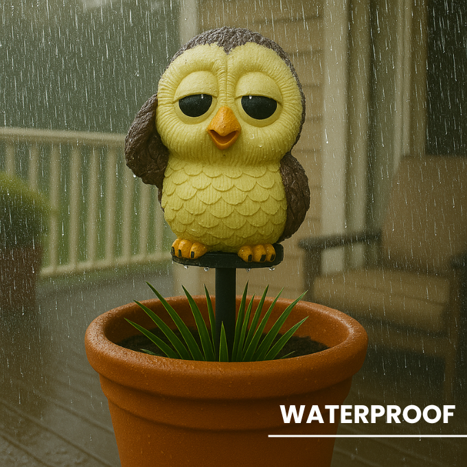 Solar Black Owl Light