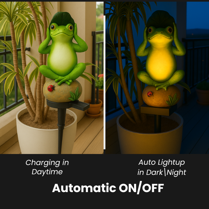 Solar Lotus Leaf Frog Light