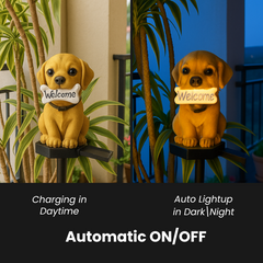 Solar Welcome Puppy Light