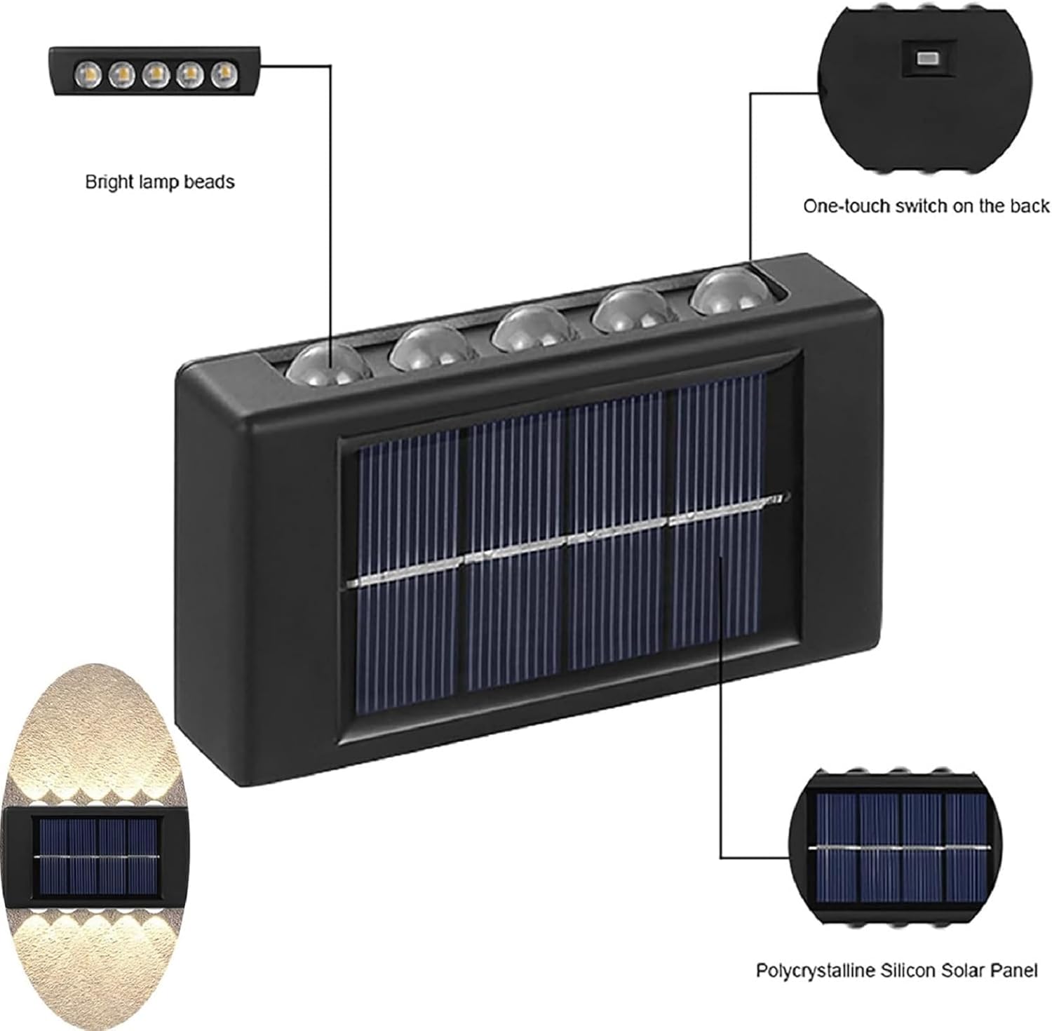 LED Solar Wall Lamp | Pack of 2
