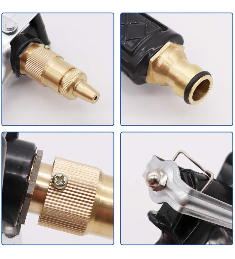 Brass Hose Nozzle Adjustable Water Spray Gun Tool for every Vehicle Cleaning and also for Gardening - SuperbKishan
