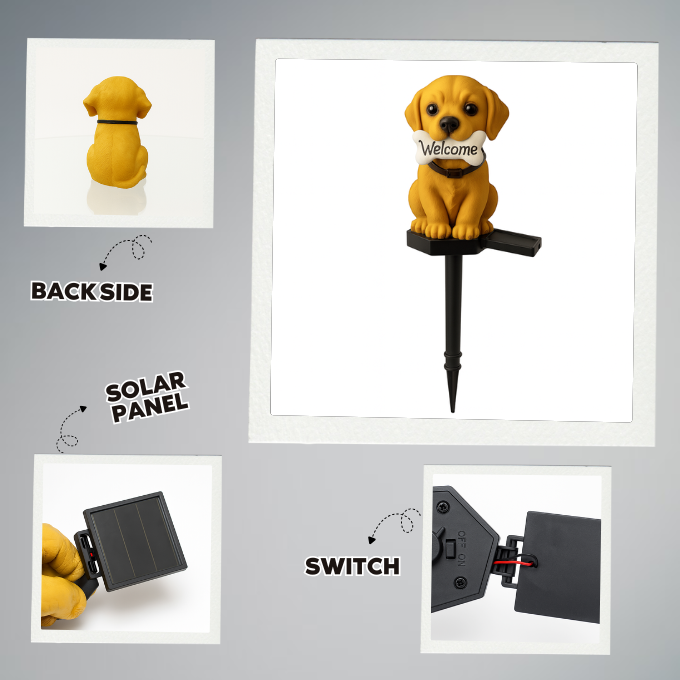 Solar Welcome Puppy Light