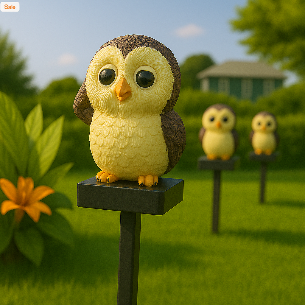 Solar Black Owl Light