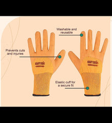 Gardening Gloves (2 Pairs, Free Size) | Washable Gardening Hand Gloves | Soft and Reusable Gloves for Gardening Enthusiasts | Heavy Duty Gardening Gloves for Home Garden | Rubber Gloves