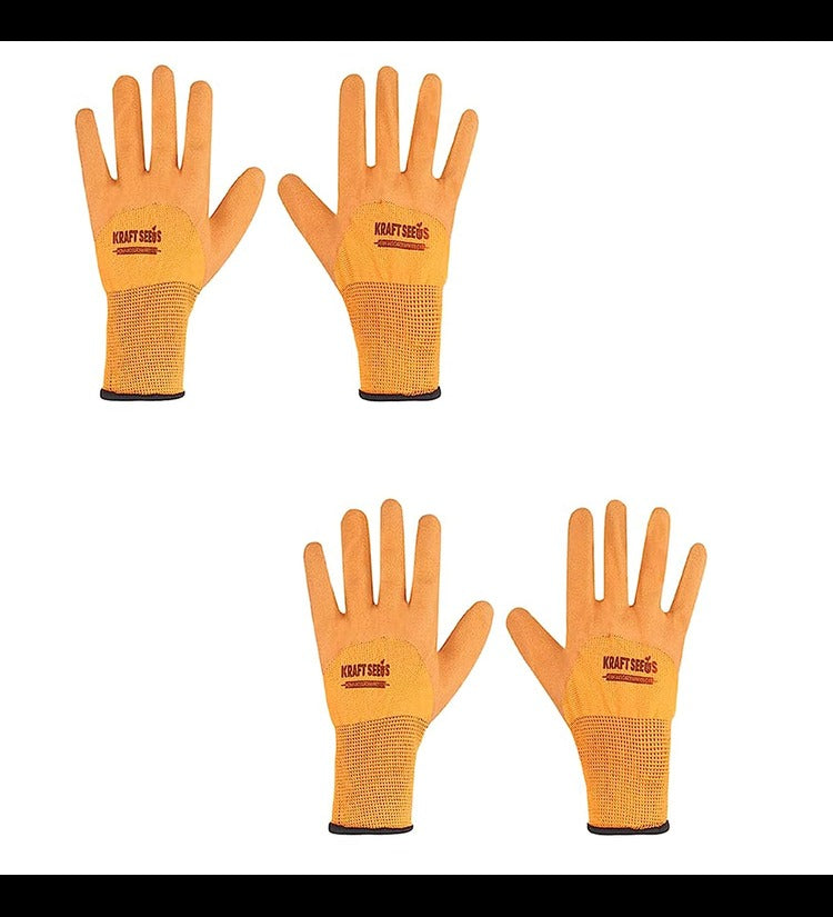 Gardening Gloves (2 Pairs, Free Size) | Washable Gardening Hand Gloves | Soft and Reusable Gloves for Gardening Enthusiasts | Heavy Duty Gardening Gloves for Home Garden | Rubber Gloves