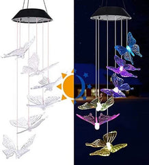 Outdoor Garden Lighting Solar Color-Changing wind chime LED Solar Butterfly Wind Chimes Color Changing Waterproof Garden Lights - SuperbKishan