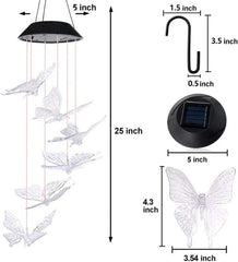 Outdoor Garden Lighting Solar Color-Changing wind chime LED Solar Butterfly Wind Chimes Color Changing Waterproof Garden Lights - SuperbKishan