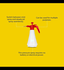 Pressure Spray Pump (1000ml, White and Red) | Plastic Spray Pump For Gardening | Mist and Jet | Pressure Sprayer For Home Gardening | Easy Use Spray Pump | Hand Powered