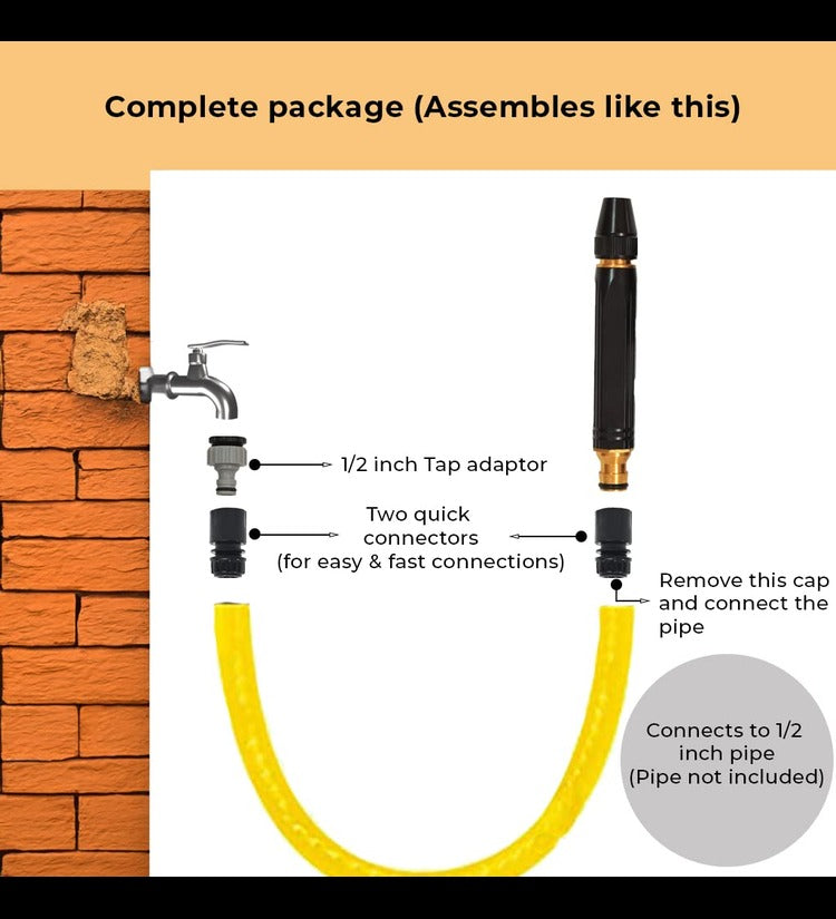 High-Pressure Water Hose Nozzle tool for Car, Pet, and Garden 3 Adjustable Spray Patterns (1)