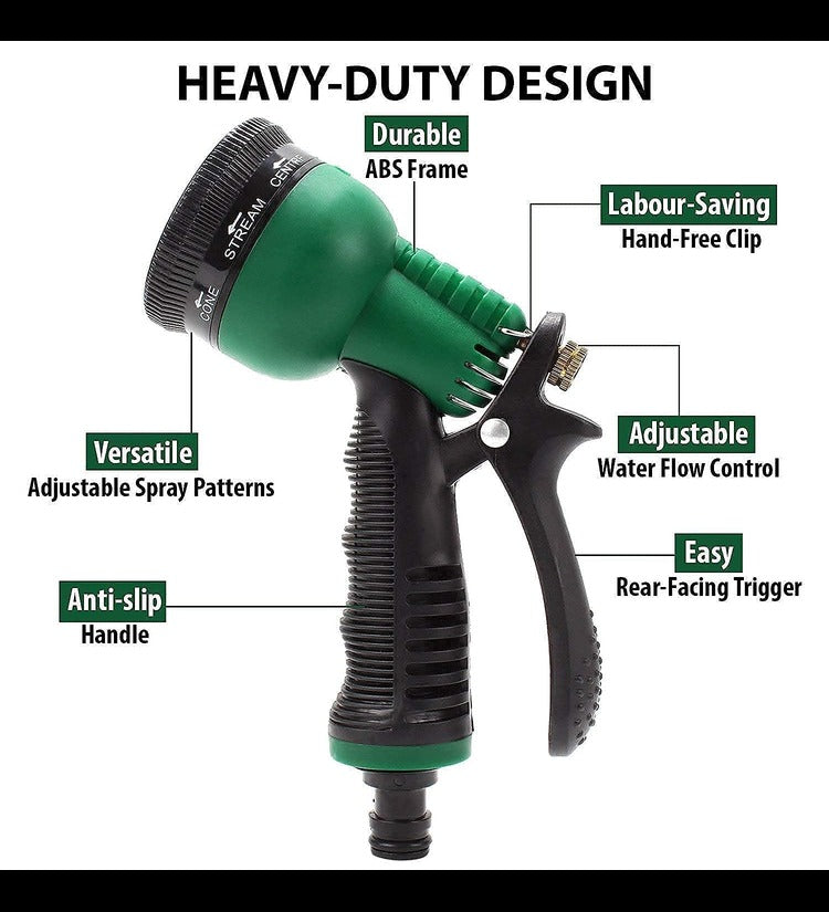 Pattern High-Pressure Water Spray Gun for Gardening, Flower, Plant, and Lawn Watering, and Bike Car Washing Portable Power Sprayer Garden Hose Nozzle Pipe Connector
